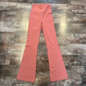 NWOT Lululemon High Rise Blush Pink Flare Leggings Size 4